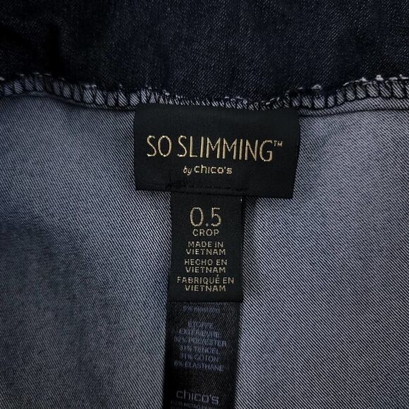 Chico's Dark Blue So Slimming Brigitte Crop Jeans - Picture 3 of 9